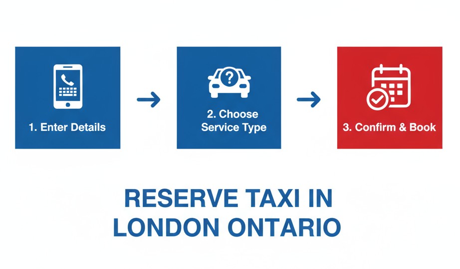 Reserve Your Ride in 3 Easy Steps simple Infographic